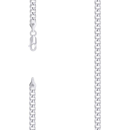 925 Silver Solid Super Flat Cuban Chain 3.7mm