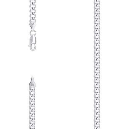 925 Silver Solid Super Flat Cuban Chain 3.7mm