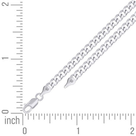 925 Silver Solid Super Flat Cuban Chain 3.7mm