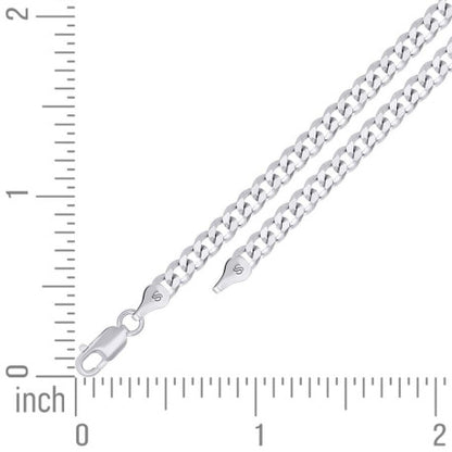 925 Silver Solid Super Flat Cuban Chain 3.7mm
