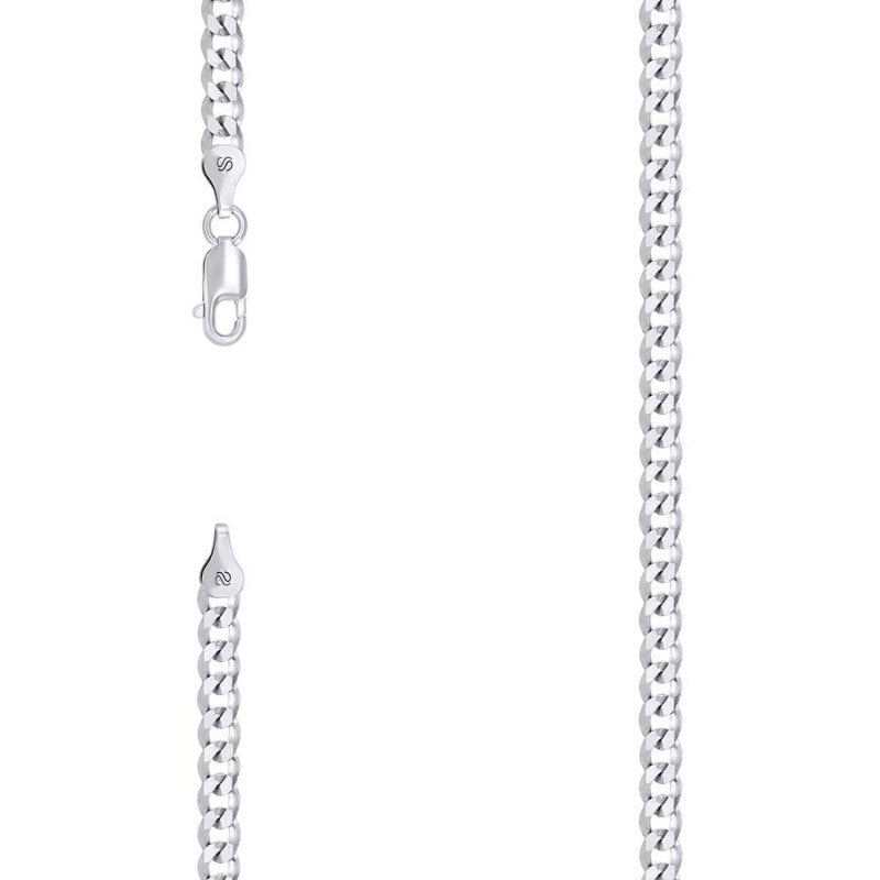 925 Silver Solid Super Flat Cuban Chain 3.7mm