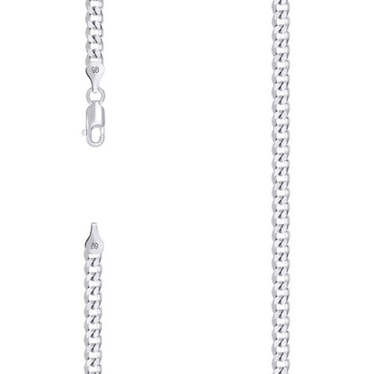 925 Silver Solid Super Flat Cuban Chain 3.7mm