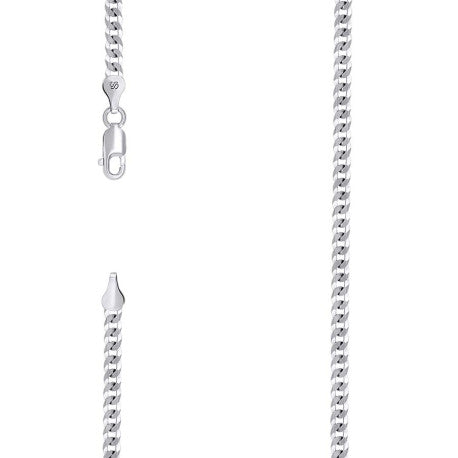925 Silver Solid Super Flat Cuban Chain 3mm