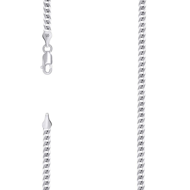 925 Silver Solid Super Flat Cuban Chain 3mm