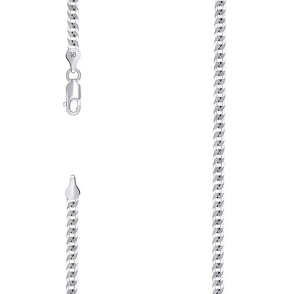 925 Silver Solid Super Flat Cuban Chain 3mm