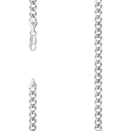 925 Silver Solid Super Flat Cuban Chain 5.2mm