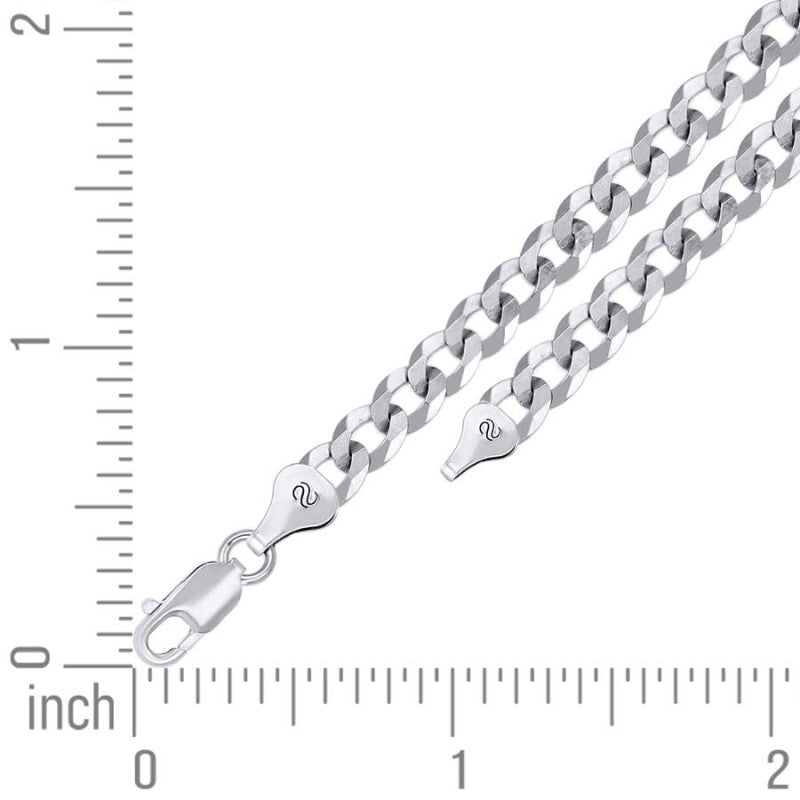 925 Silver Solid Super Flat Cuban Chain 5.2mm