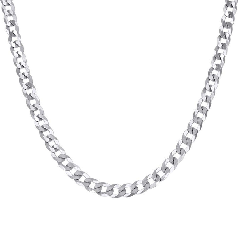 925 Silver Solid Super Flat Cuban Chain 5.2mm