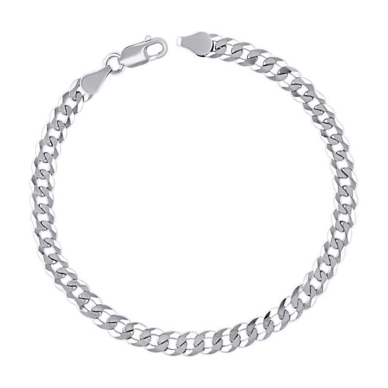925 Silver Solid Super Flat Cuban Chain 5.2mm