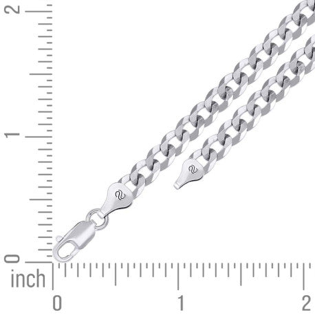 925 Silver Solid Super Flat Cuban Chain 5.2mm
