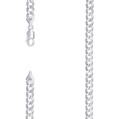 925 Silver Solid Super Flat Cuban Chain 6mm