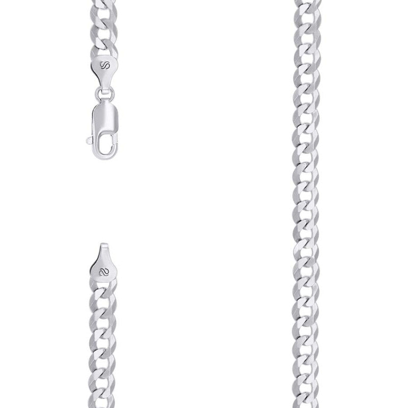 925 Silver Solid Super Flat Cuban Chain 6mm