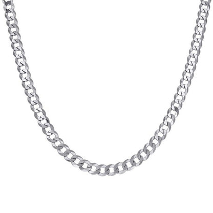 925 Silver Solid Super Flat Cuban Chain 6mm