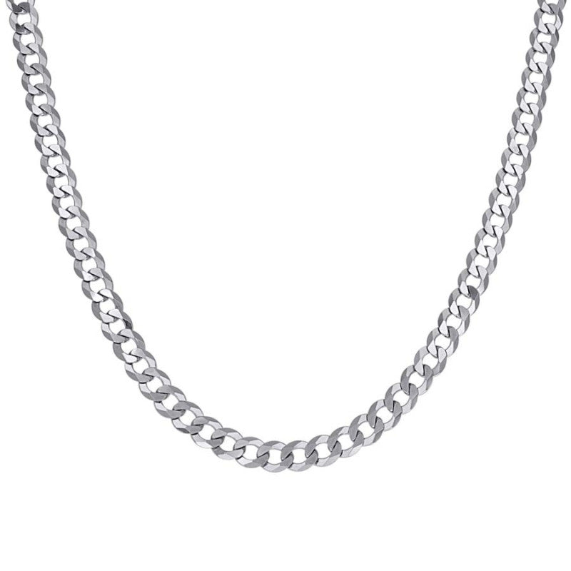 925 Silver Solid Super Flat Cuban Chain 6mm