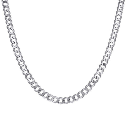 925 Silver Solid Super Flat Cuban Chain 6mm