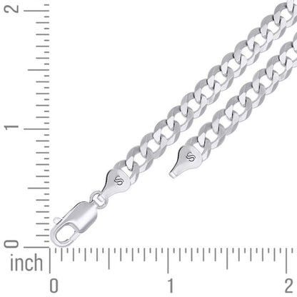 925 Silver Solid Super Flat Cuban Chain 6mm