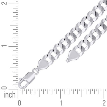925 Silver Solid Super Flat Cuban Chain 7.2mm