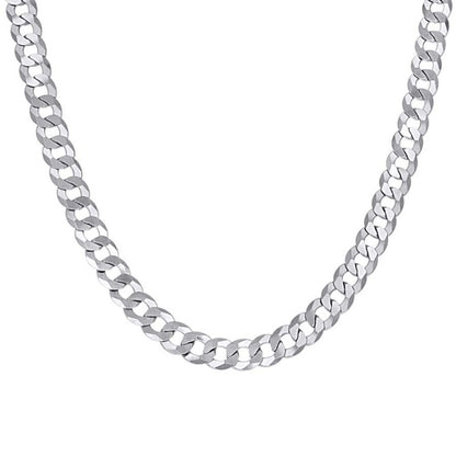 925 Silver Solid Super Flat Cuban Chain 7.2mm