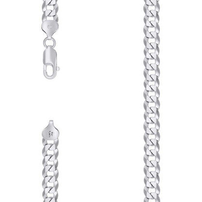 925 Silver Solid Super Flat Cuban Chain 7.8mm