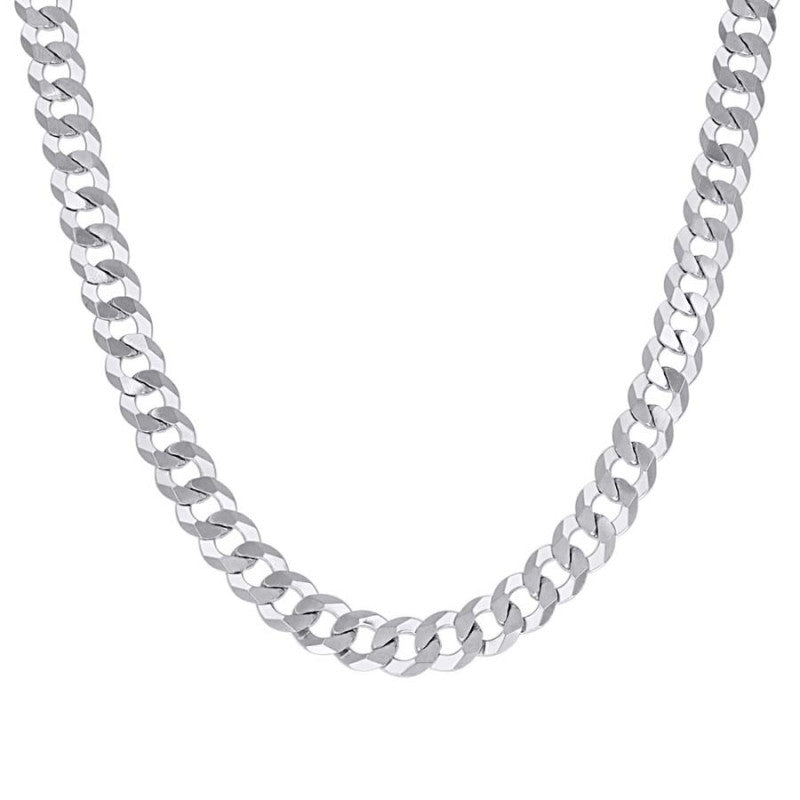 925 Silver Solid Super Flat Cuban Chain 7.8mm