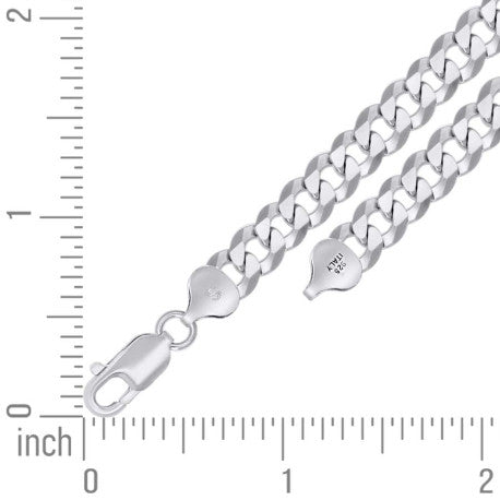 925 Silver Solid Super Flat Cuban Chain 7.8mm