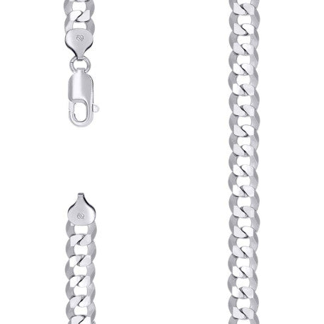 925 Silver Solid Super Flat Cuban Chain 8.6mm