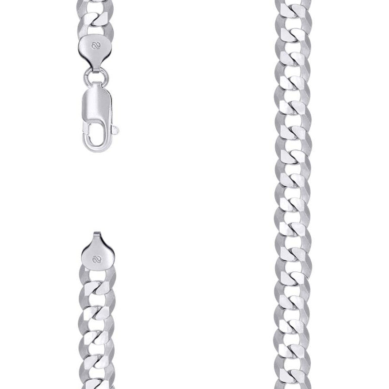 925 Silver Solid Super Flat Cuban Chain 8.6mm