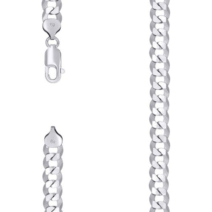 925 Silver Solid Super Flat Cuban Chain 8.6mm