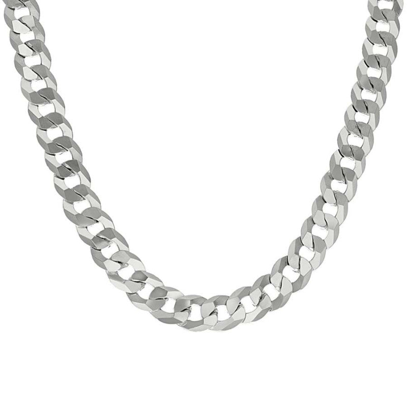 925 Silver Solid Super Flat Cuban Chain 10.8mm