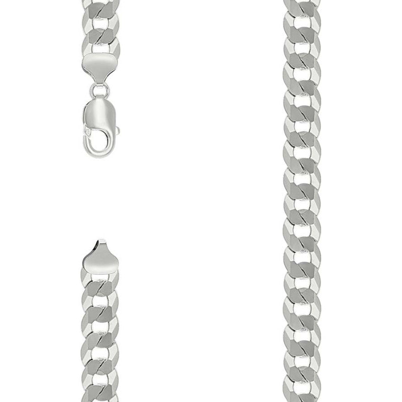 925 Silver Solid Super Flat Cuban Chain 10.8mm