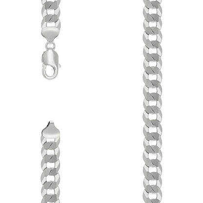 925 Silver Solid Super Flat Cuban Chain 10.8mm