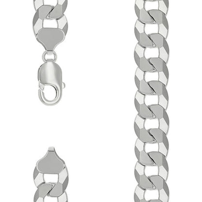 925 Silver Solid Super Flat Cuban Chain 13.7mm