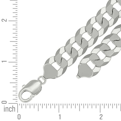 925 Silver Solid Super Flat Cuban Chain 13.7mm