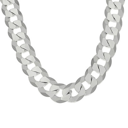925 Silver Solid Super Flat Cuban Chain 13.7mm