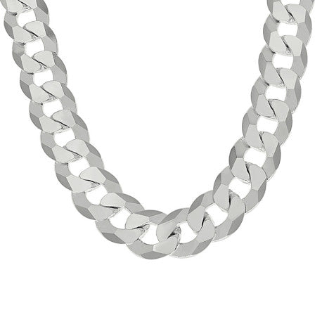 925 Silver Solid Super Flat Cuban Chain 13.7mm