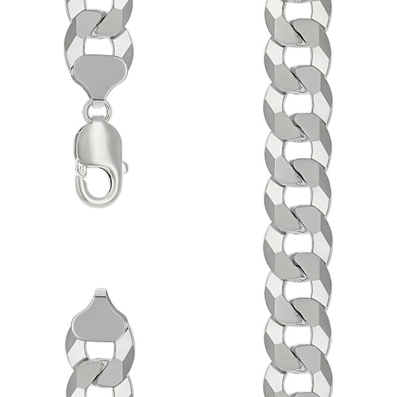 925 Silver Solid Super Flat Cuban Chain 13.7mm