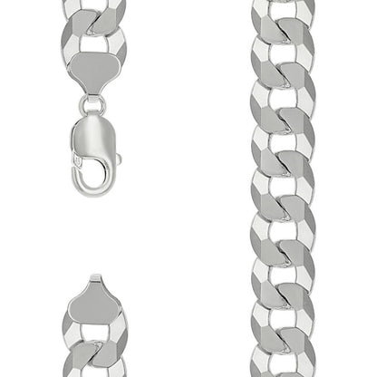 925 Silver Solid Super Flat Cuban Chain 13.7mm