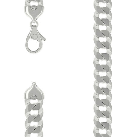 925 Silver Solid Super Flat Cuban Chain 16mm