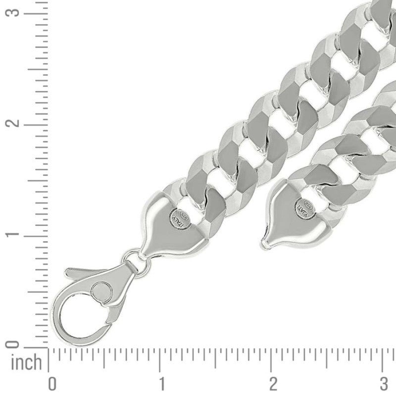 925 Silver Solid Super Flat Cuban Chain 16mm