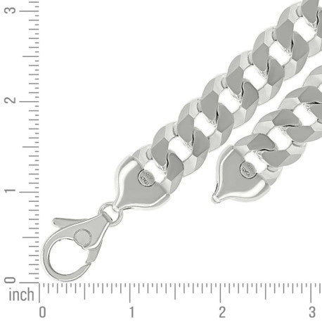 925 Silver Solid Super Flat Cuban Chain 16mm