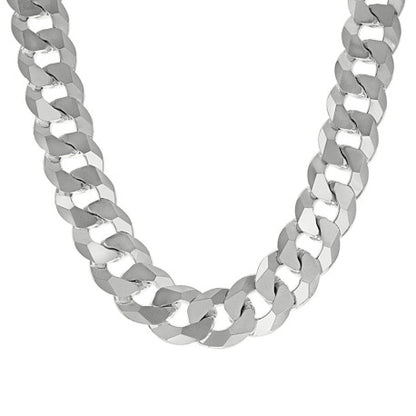 925 Silver Solid Super Flat Cuban Chain 16mm