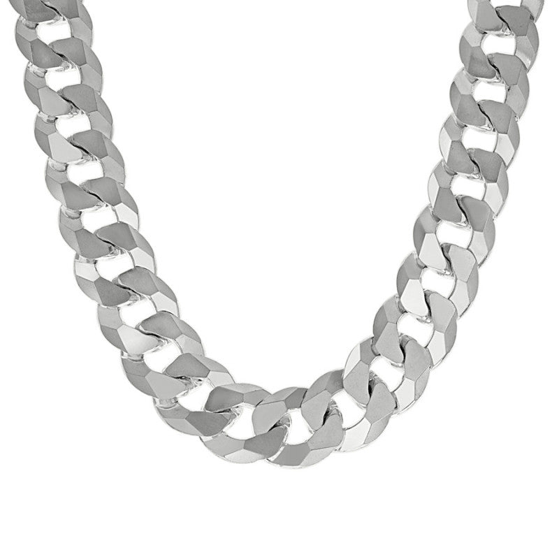 925 Silver Solid Super Flat Cuban Chain 16mm