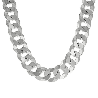 925 Silver Solid Super Flat Cuban Chain 16mm