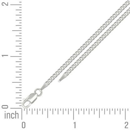 925 Silver Solid Super Flat Cuban Chain 2.3mm