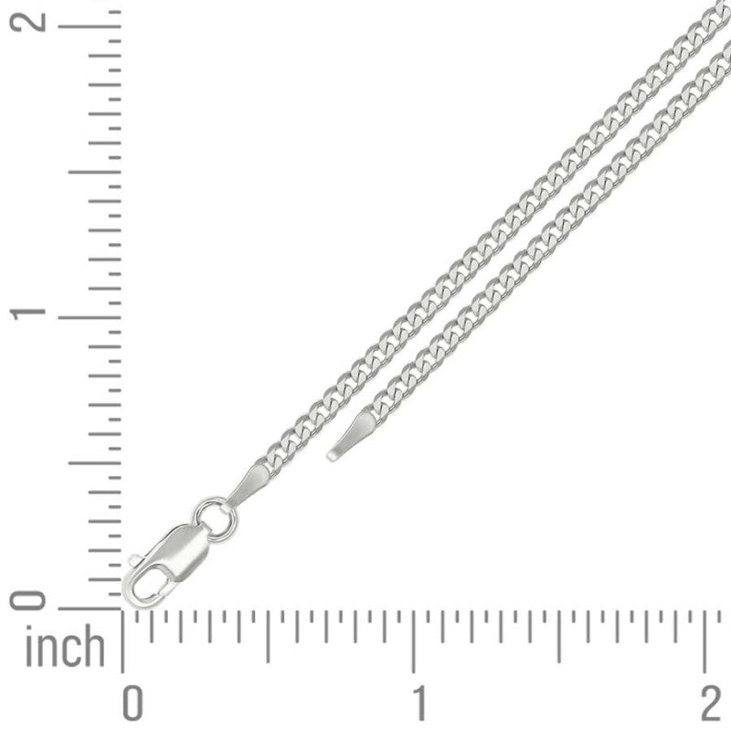 925 Silver Solid Super Flat Cuban Chain 2.3mm