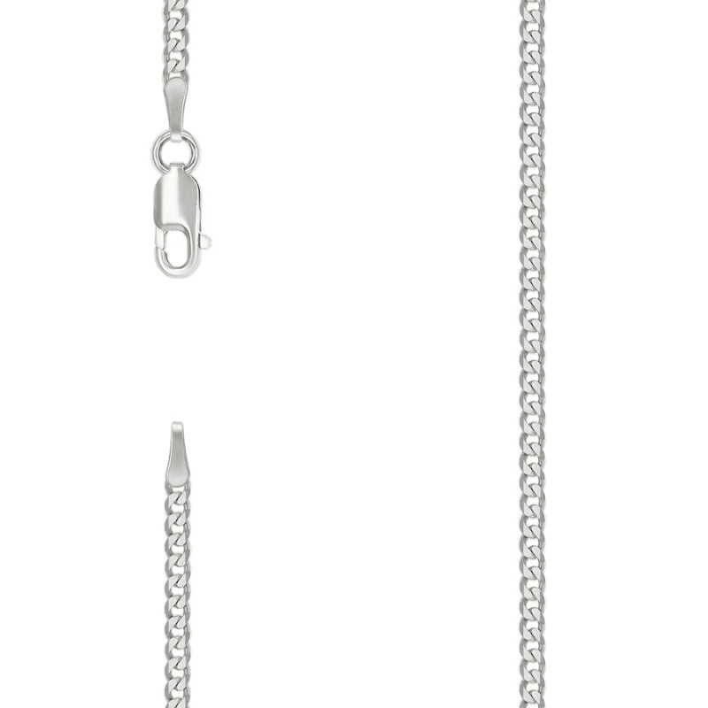 925 Silver Solid Super Flat Cuban Chain 2.3mm