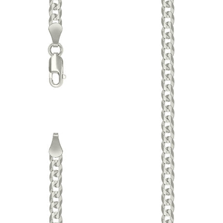 925 Silver Solid Super Flat Cuban Chain 3.7mm
