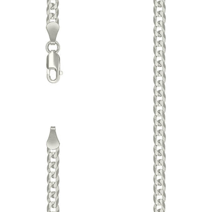925 Silver Solid Super Flat Cuban Chain 3.7mm