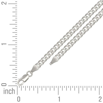 925 Silver Solid Super Flat Cuban Chain 3.7mm