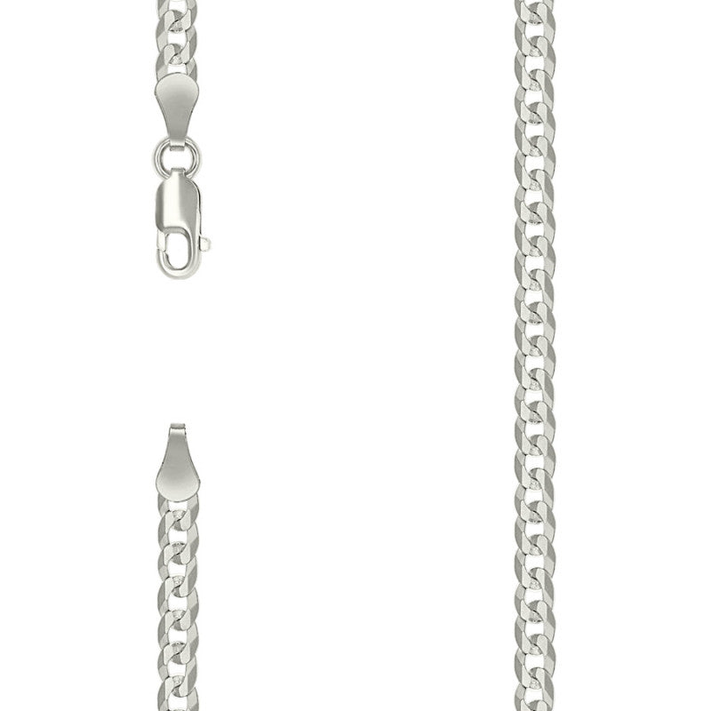 925 Silver Solid Super Flat Cuban Chain 3.7mm